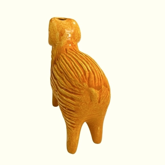 Vintage Chia Pet Seed Grower Planter Sheep Ram Art Pottery Bohemian Neutral Tone - Picture 3 of 11